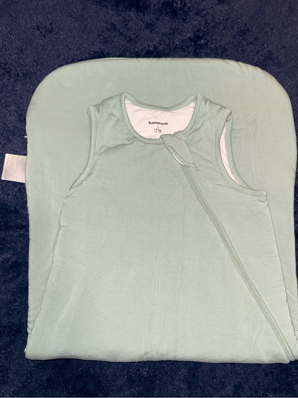 BubblePanda Sleeveless Sleep Sack - Mint Green Size Large 1.0 Tog